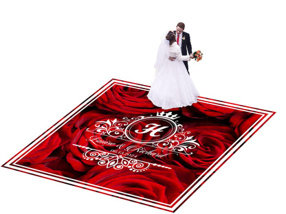 Custom Wedding Decal Dance Floor Wrap Gloss Removable Vinyl. Monogram Print and Vinyl to cover the entire dancefloor. Wedding logo design