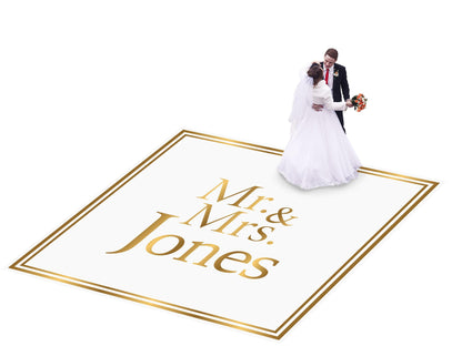 Custom Wedding Decal Dance Floor Wrap Gloss Removable Vinyl. Monogram Print and Vinyl to cover the entire dancefloor. Wedding logo design