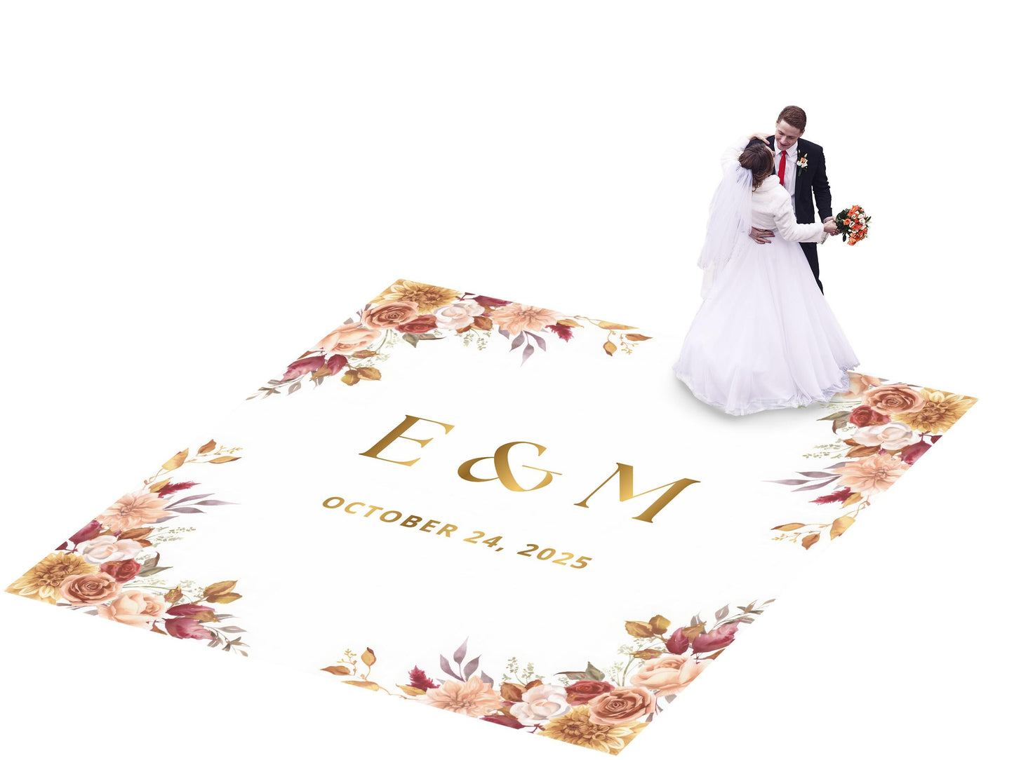 Custom Wedding Decal Dance Floor Wrap Gloss Removable Vinyl. Monogram Print and Vinyl to cover the entire dancefloor. Wedding logo design