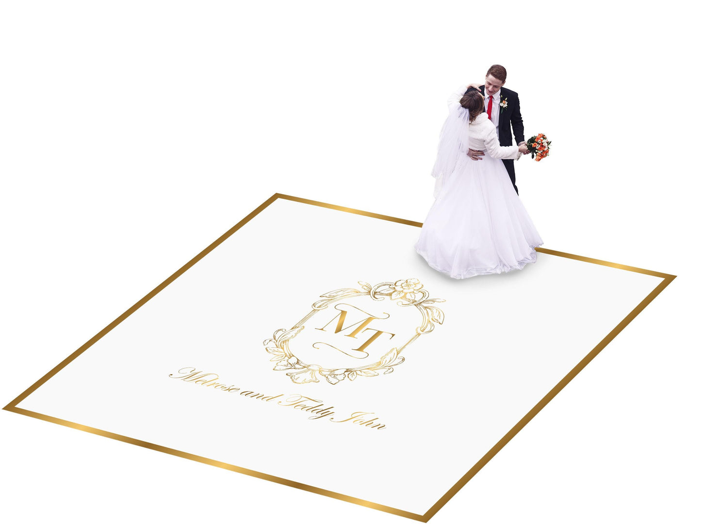 Custom Wedding Decal Dance Floor Wrap. Gloss Removable Vinyl. Monogram Print and Vinyl to cover your entire dancefloor. Wedding logo design.