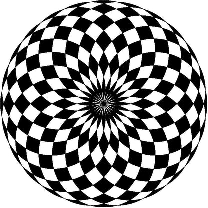 Circular Black and White Checkerboard Decal Dance Floor Wrap| Removable Vinyl. Checkerboard design. Gloss and Matte. Fast and Free shipping