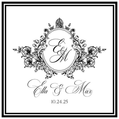 Custom Wedding Decal Dance Floor Wrap Gloss Removable Vinyl. Monogram Print and Vinyl to cover the entire dancefloor. Wedding logo design