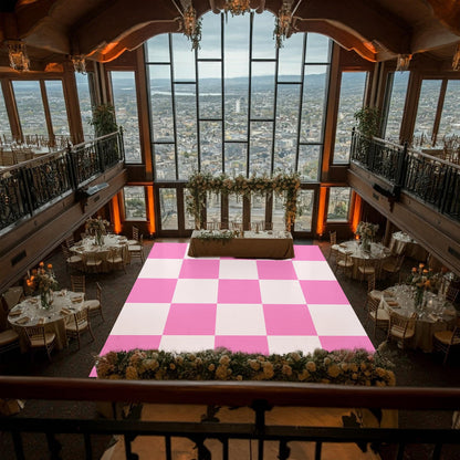 Custom Colorful Checkerboard Wedding Decal Dance Floor Wrap Gloss/Matte Removable Vinyl. Checkerboard design. Wedding logo. Free shipping