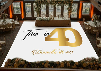 Customizable Birthday Decal Dance Floor Wrap. Removable Vinyl. Covers entire dancefloor. Birthday Gloss/Matte Floor Wrap. Free Shipping