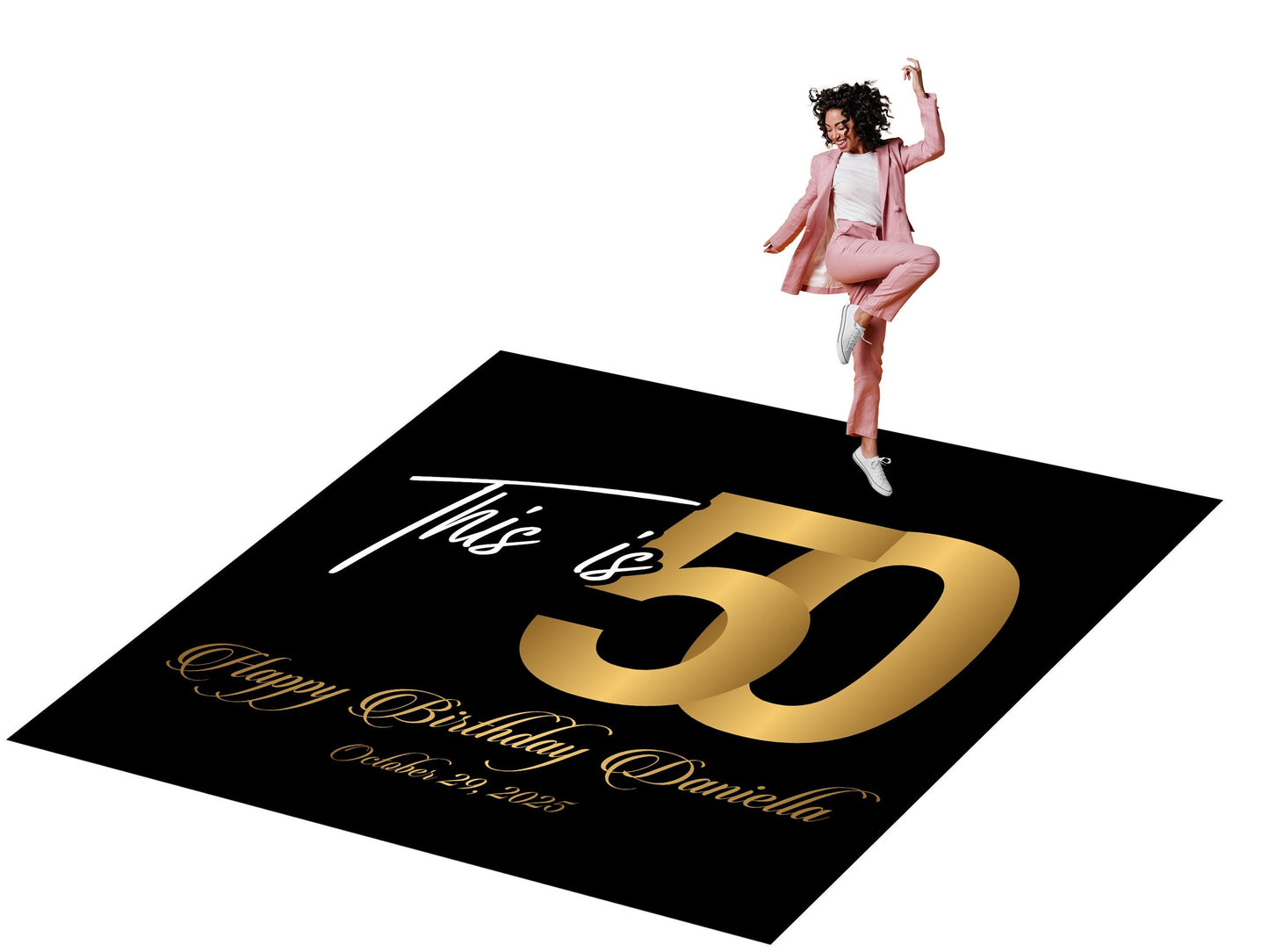 Customizable Birthday Decal Dance Floor Wrap. Removable Vinyl. Covers entire dancefloor. Birthday Gloss/Matte Floor Wrap. Free Shipping
