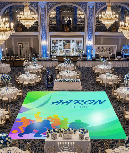Customizable Bar Mitzvah Decal Dance Floor Wrap. Removable Vinyl. Covers Entire Dancefloor. Birthday Gloss/Matte. Bar Mitzvah. Free Shipping