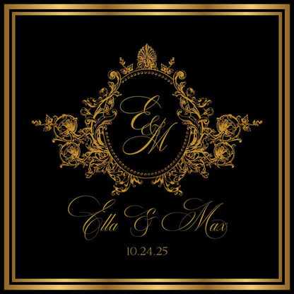 Custom Wedding Decal Dance Floor Wrap Gloss Removable Vinyl. Monogram Print and Vinyl to cover the entire dancefloor. Wedding logo design
