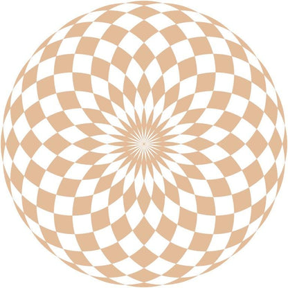 Circular Nude Color Checkerboard Decal Dance Floor Wrap| Removable Vinyl. Checkerboard design. Gloss and Matte. Fast and Free shipping