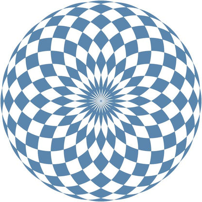 Circular Dusty Blue Color Checkerboard Decal Dance Floor Wrap| Removable Vinyl. Checkerboard design. Gloss and Matte. Fast and Free shipping