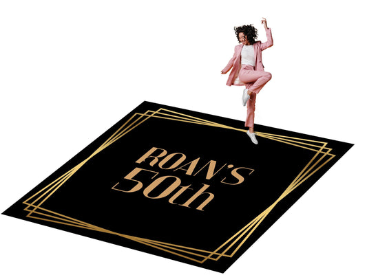 Customizable Birthday Decal Dance Floor Wrap. Removable Vinyl. Covers entire dancefloor. Birthday Gloss/Matte Floor Wrap. Free Shipping