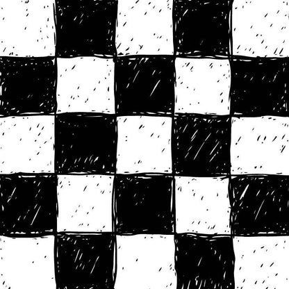 Hand-Drawn Black & White Checkerboard Wedding Dance Floor Wrap Removable Vinyl. Checkerboard design. Gloss/Matte. Event logo. Free shipping