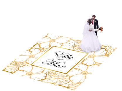 Custom Wedding Decal Dance Floor Wrap Gloss Removable Vinyl. Monogram Print and Vinyl to cover the entire dancefloor. Wedding logo design