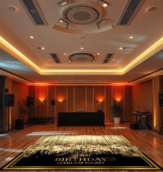 Customizable Birthday Decal Dance Floor Wrap. Removable Vinyl. Covers entire dancefloor. Birthday Gloss/Matte Floor Wrap. Free Shipping