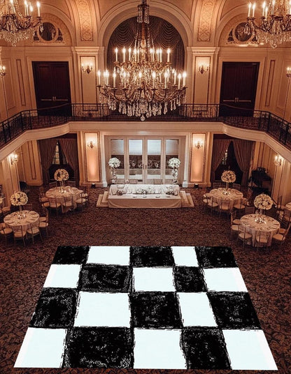 Fun and Quirky Hand-Drawn Black & White Checkerboard Wedding Dance Floor Wrap Removable Vinyl. Checkerboard. Gloss/Matte. Free shipping