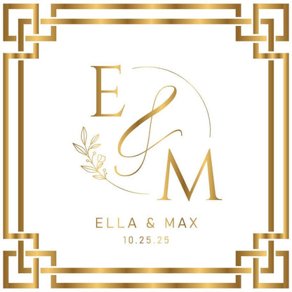 Custom Wedding Decal Dance Floor Wrap Gloss Removable Vinyl. Monogram Print and Vinyl to cover the entire dancefloor. Wedding logo design