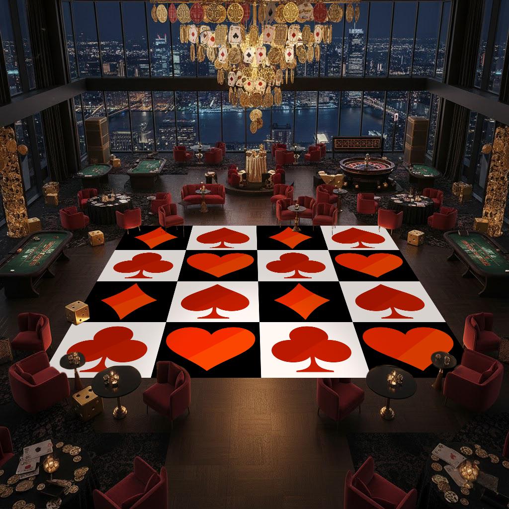 Casino Themed Birthday Decal Dance Floor Wrap. Removable Vinyl. Covers the entire dancefloor. Birthday Gloss/Matte Floor Wrap. Free Shipping