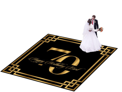 Customizable Birthday Decal Dance Floor Wrap. Removable Vinyl. Covers entire dancefloor. Birthday Gloss/Matte Floor Wrap. Free Shipping