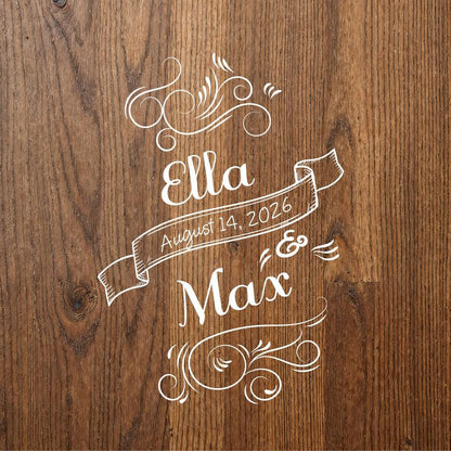 Wedding Decal Dance Floor Wrap. Wood grain design. Perfect for that rusty/barn wedding look. Removable Vinyl. Matte/Gloss. Wedding logo.