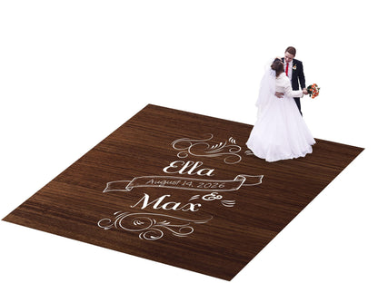 Wedding Decal Dance Floor Wrap. Wood grain design. Perfect for that rusty/barn wedding look. Removable Vinyl. Matte/Gloss. Wedding logo.