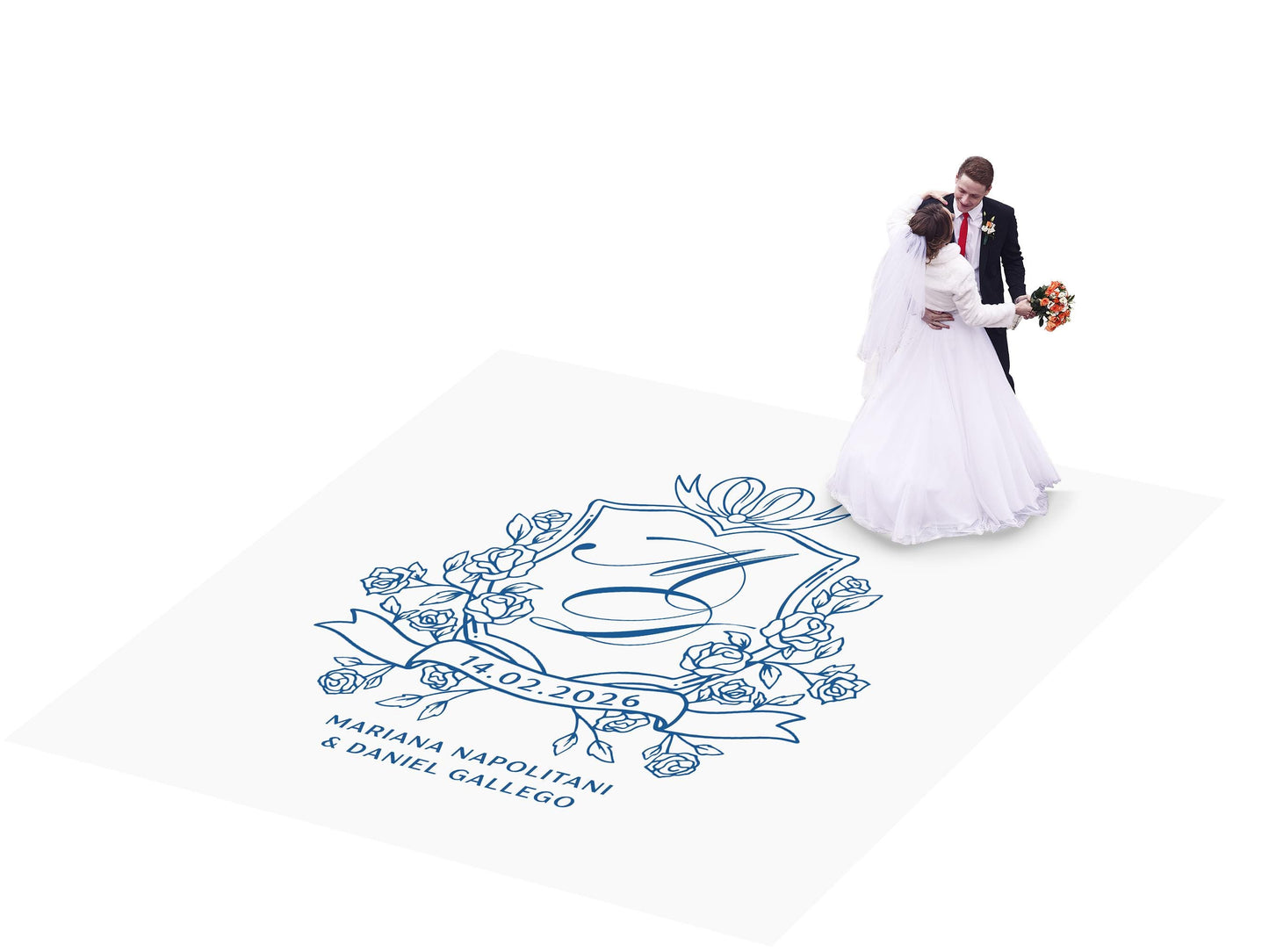 Custom Wedding Dance Floor Decal, Monogram Vinyl Wrap