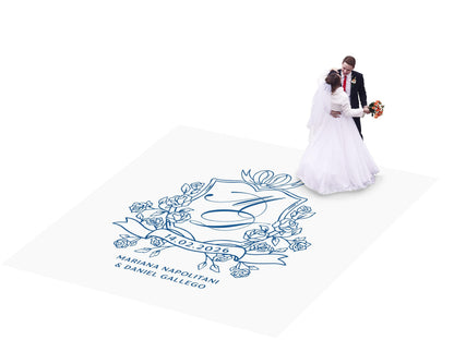 Custom Wedding Dance Floor Decal, Monogram Vinyl Wrap