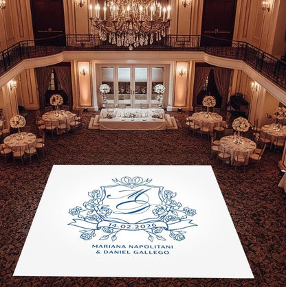 Custom Wedding Dance Floor Decal, Monogram Vinyl Wrap