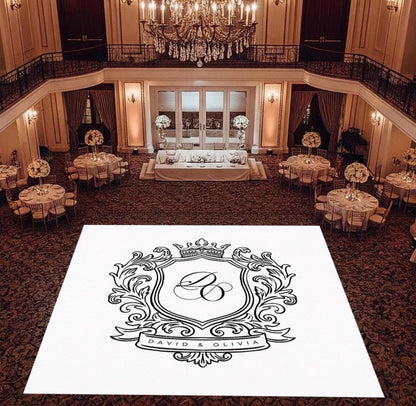 Custom Wedding Dance Floor Decal, Monogram Vinyl Wrap