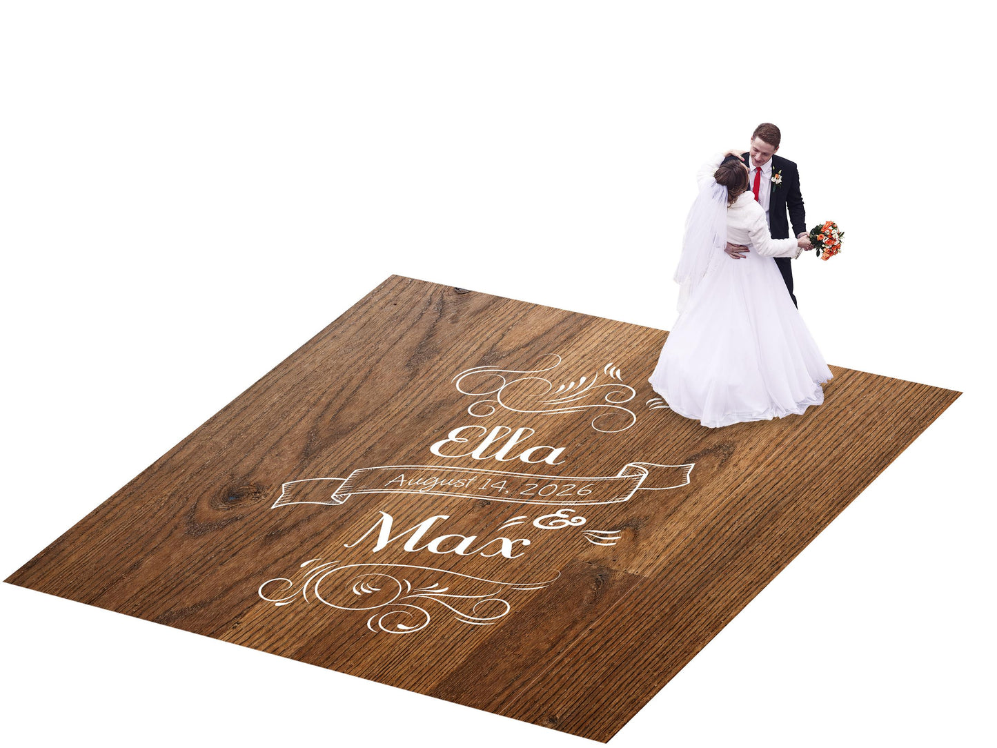 Wedding Decal Dance Floor Wrap. Wood grain design. Perfect for that rusty/barn wedding look. Removable Vinyl. Matte/Gloss. Wedding logo.
