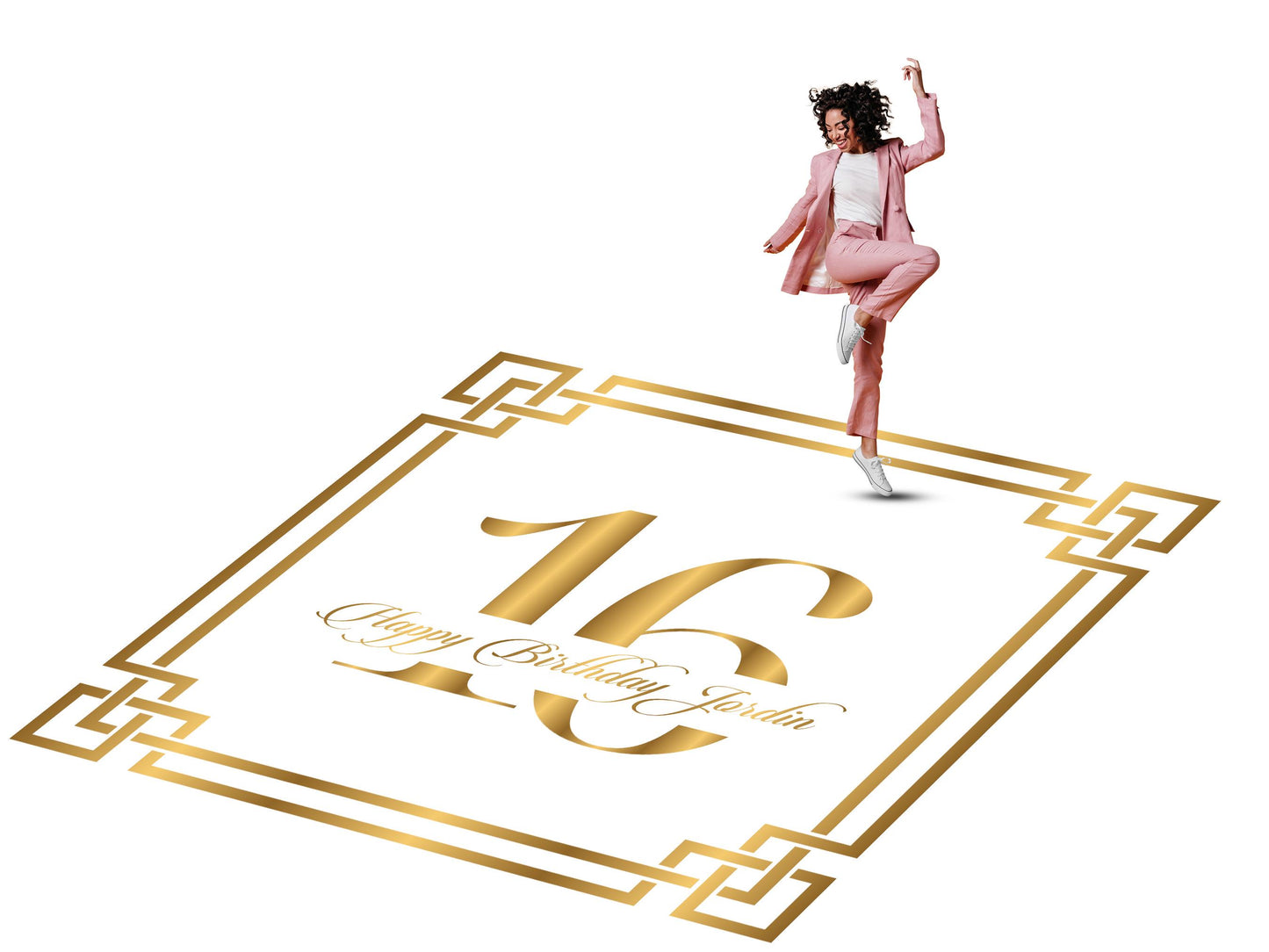 Sweet 16 Birthday Floor Wrap. Custom Birthday Dance Floor Wrap: Removable Vinyl Decal. Glossy or Matte.