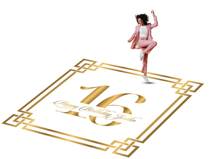 Sweet 16 Birthday Floor Wrap. Custom Birthday Dance Floor Wrap: Removable Vinyl Decal. Glossy or Matte.