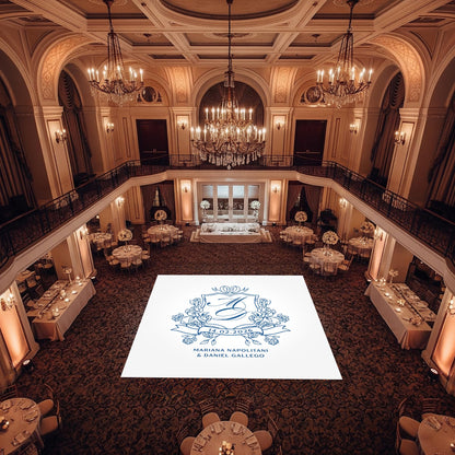 Custom Wedding Dance Floor Decal, Monogram Vinyl Wrap