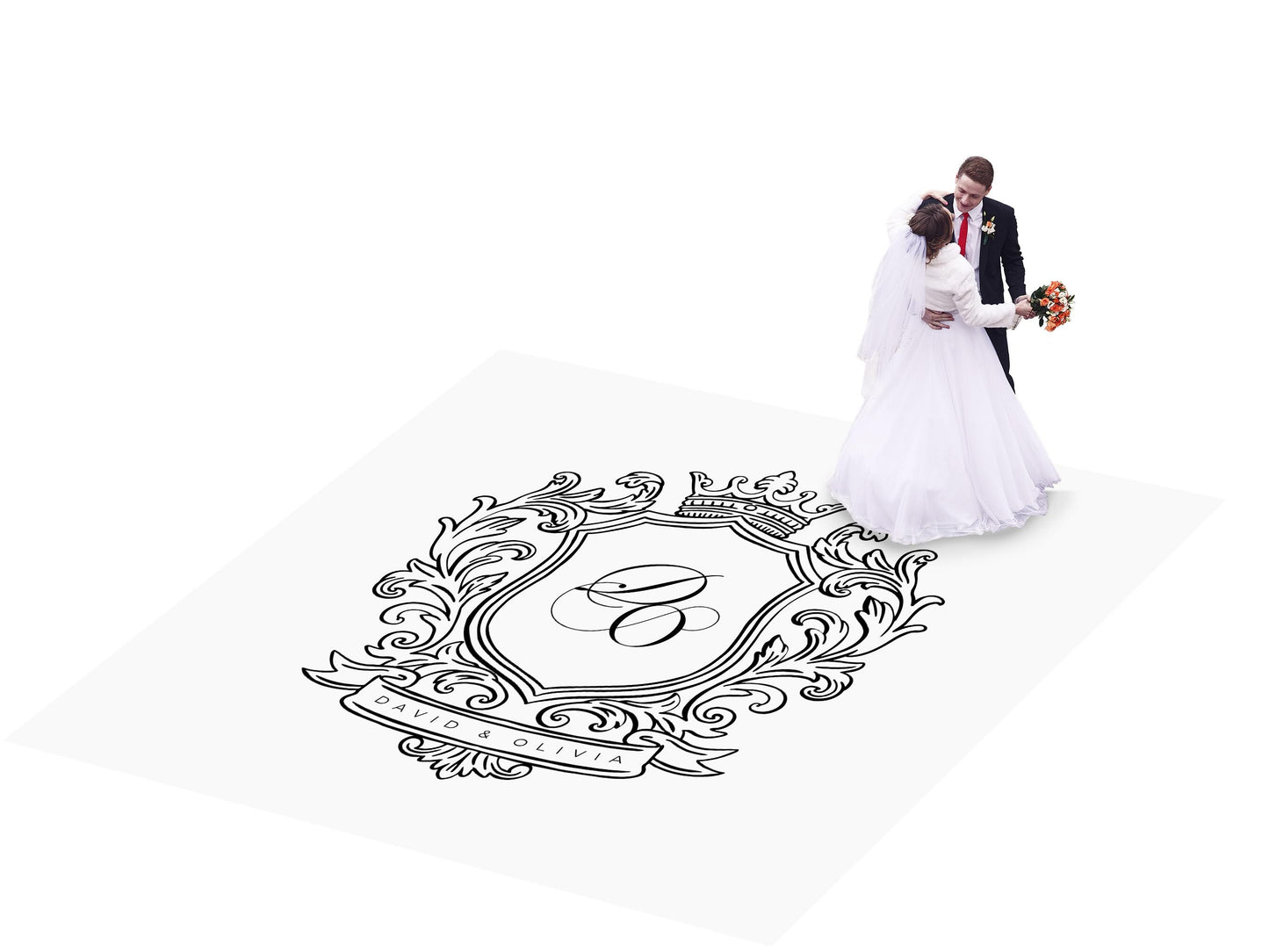 Custom Wedding Dance Floor Decal, Monogram Vinyl Wrap