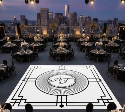 Custom Wedding Dance Floor Decal: Monogram Vinyl Wrap, Matte or Glossy.