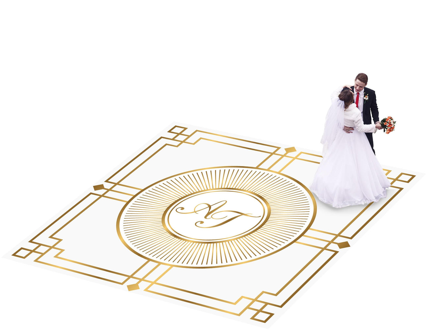 Custom Wedding Dance Floor Decal: Monogram Vinyl Wrap, Matte or Glossy.