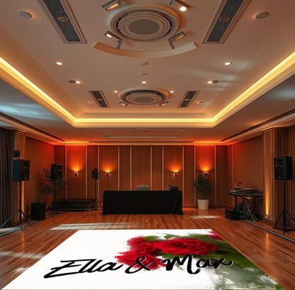 Custom Wedding Decal Dance Floor Wrap Gloss Removable Vinyl. Monogram Print and Vinyl to cover the entire dancefloor. Wedding logo design
