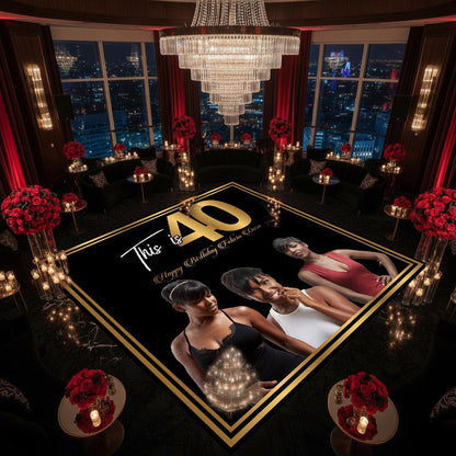 Customizable Birthday Dance Floor Wrap, Removable Vinyl