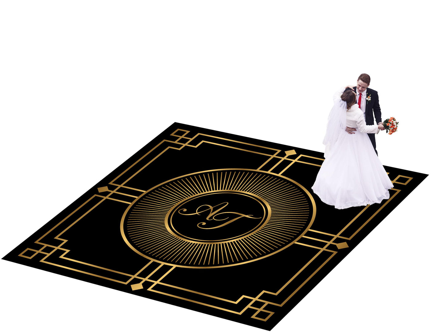 Custom Wedding Dance Floor Decal: Monogram Vinyl Wrap, Matte or Glossy.