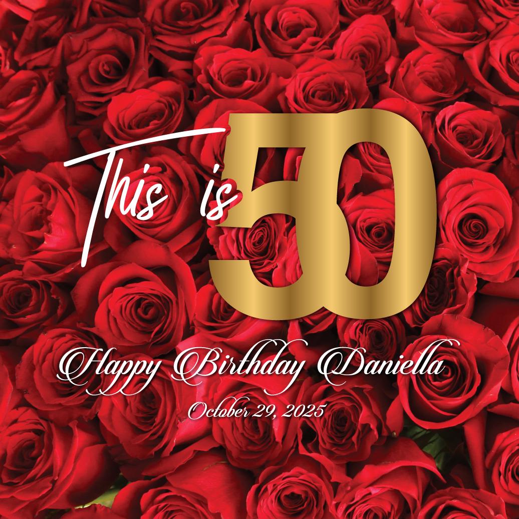 Customizable Rose Background Birthday Dance Floor Wrap – Removable Vinyl Decal