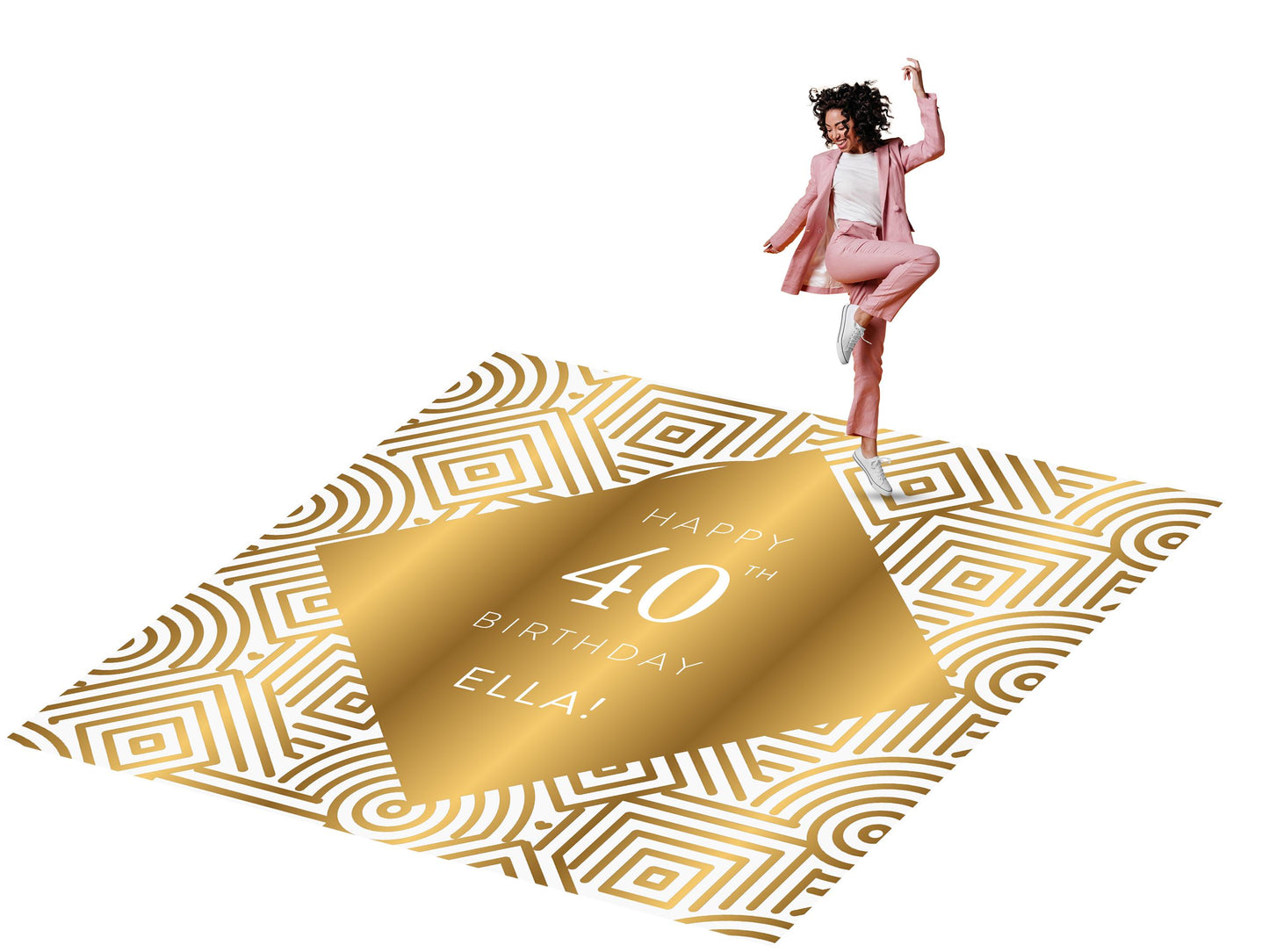 Customizable Birthday Dance Floor Wrap, Removable Vinyl