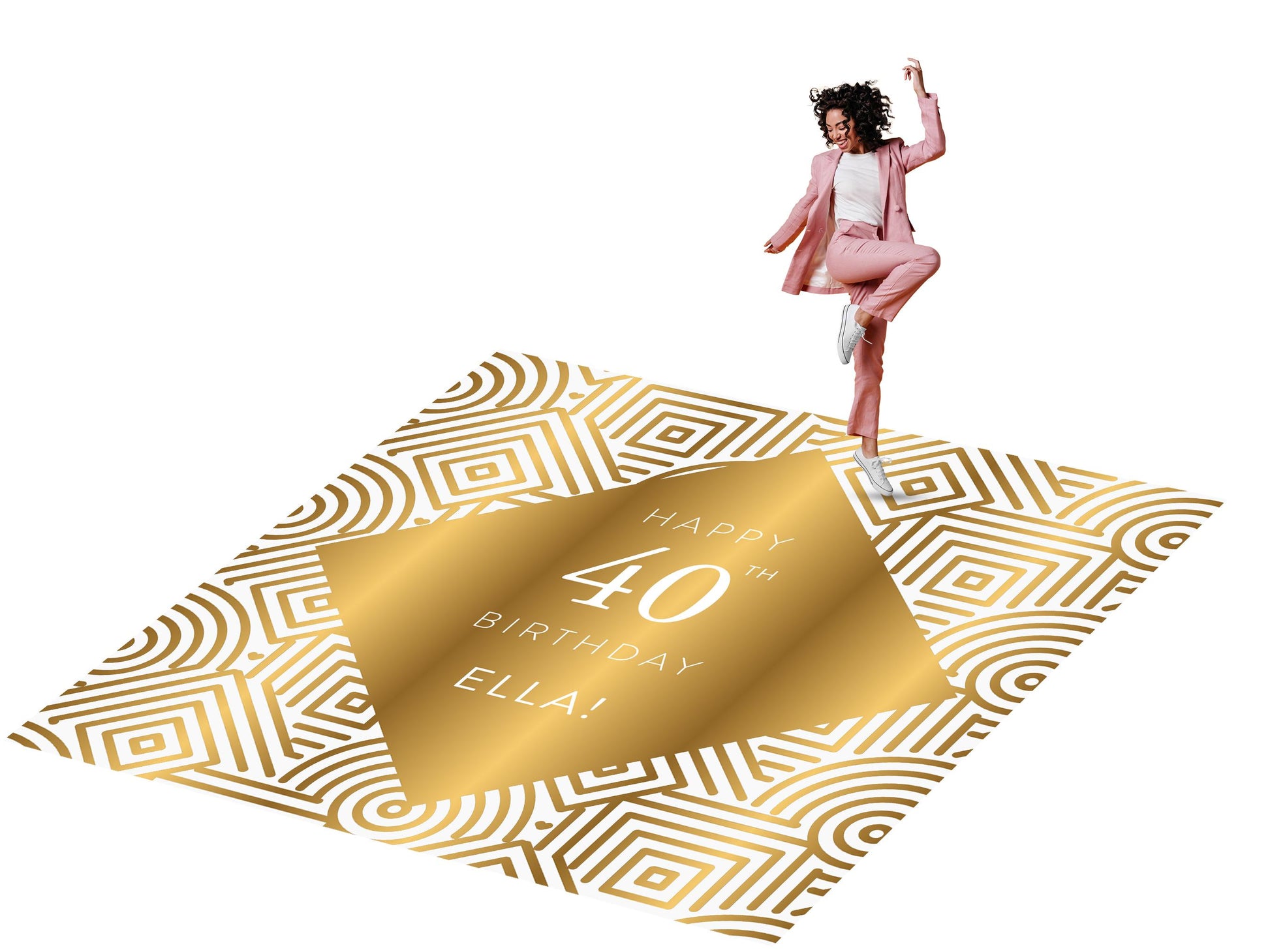 Customizable Birthday Dance Floor Wrap, Removable Vinyl