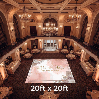 Black and White Marble Diamond Checkerboard Dance Floor Decal, Customizable Wedding Floor Wrap, Matte or Glossy finish.