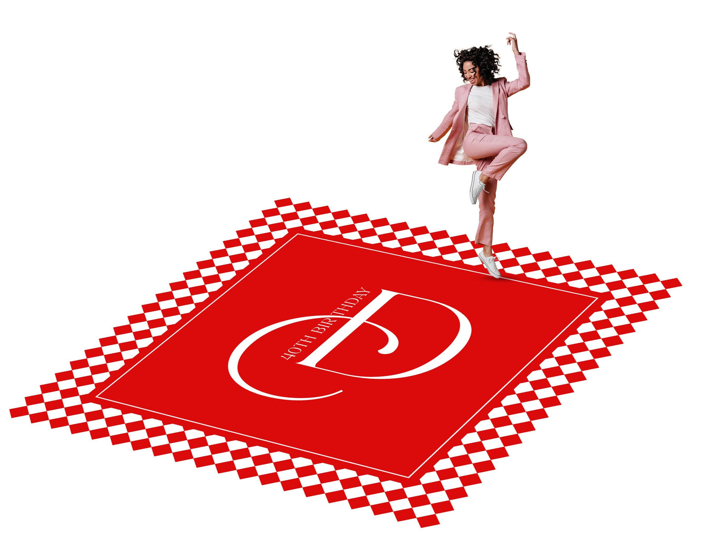 Custom Birthday Decal Dance Floor Wrap. Removable Vinyl. Birthday Gloss/Matte Floor Wrap. Free Shipping. Checkerboard.