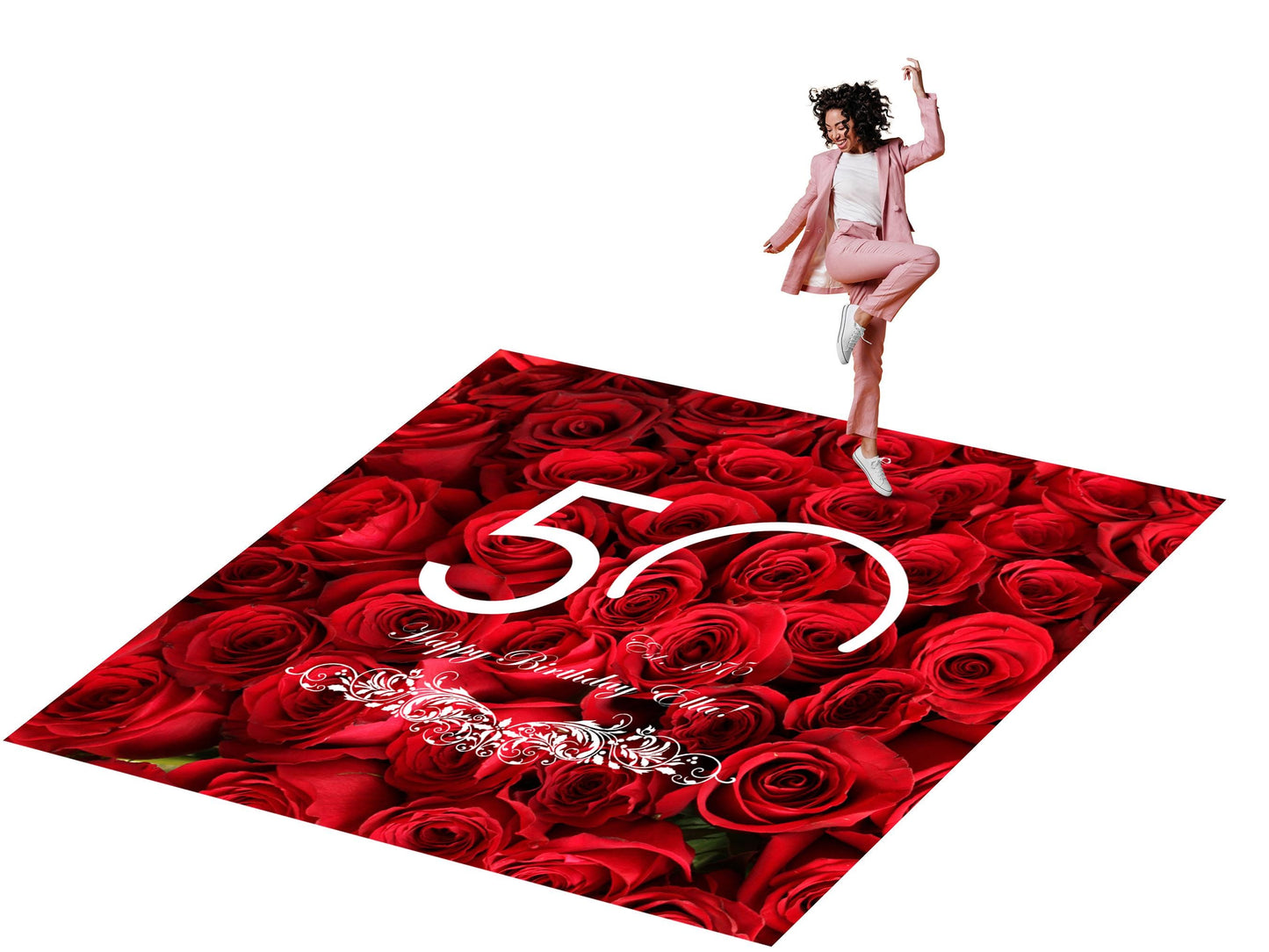 Customizable Birthday Decal Dance Floor Wrap. Removable Vinyl. Covers entire dancefloor. Birthday Gloss/Matte Floor Wrap. Free Shipping
