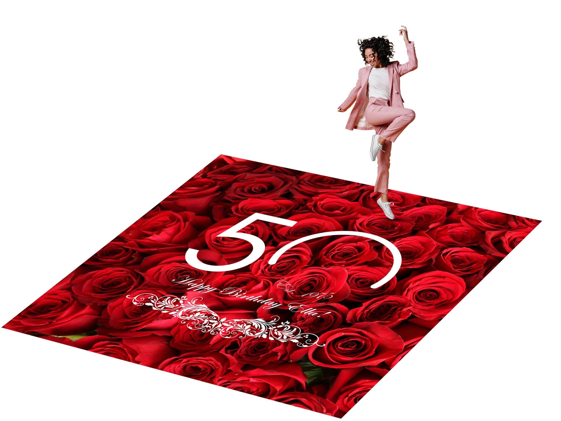 Customizable Birthday Decal Dance Floor Wrap. Removable Vinyl. Covers entire dancefloor. Birthday Gloss/Matte Floor Wrap. Free Shipping
