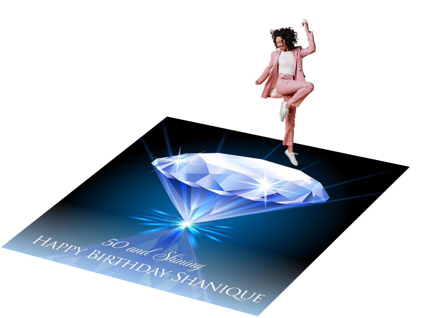 Customizable Birthday Dance Floor Wrap, Removable Vinyl