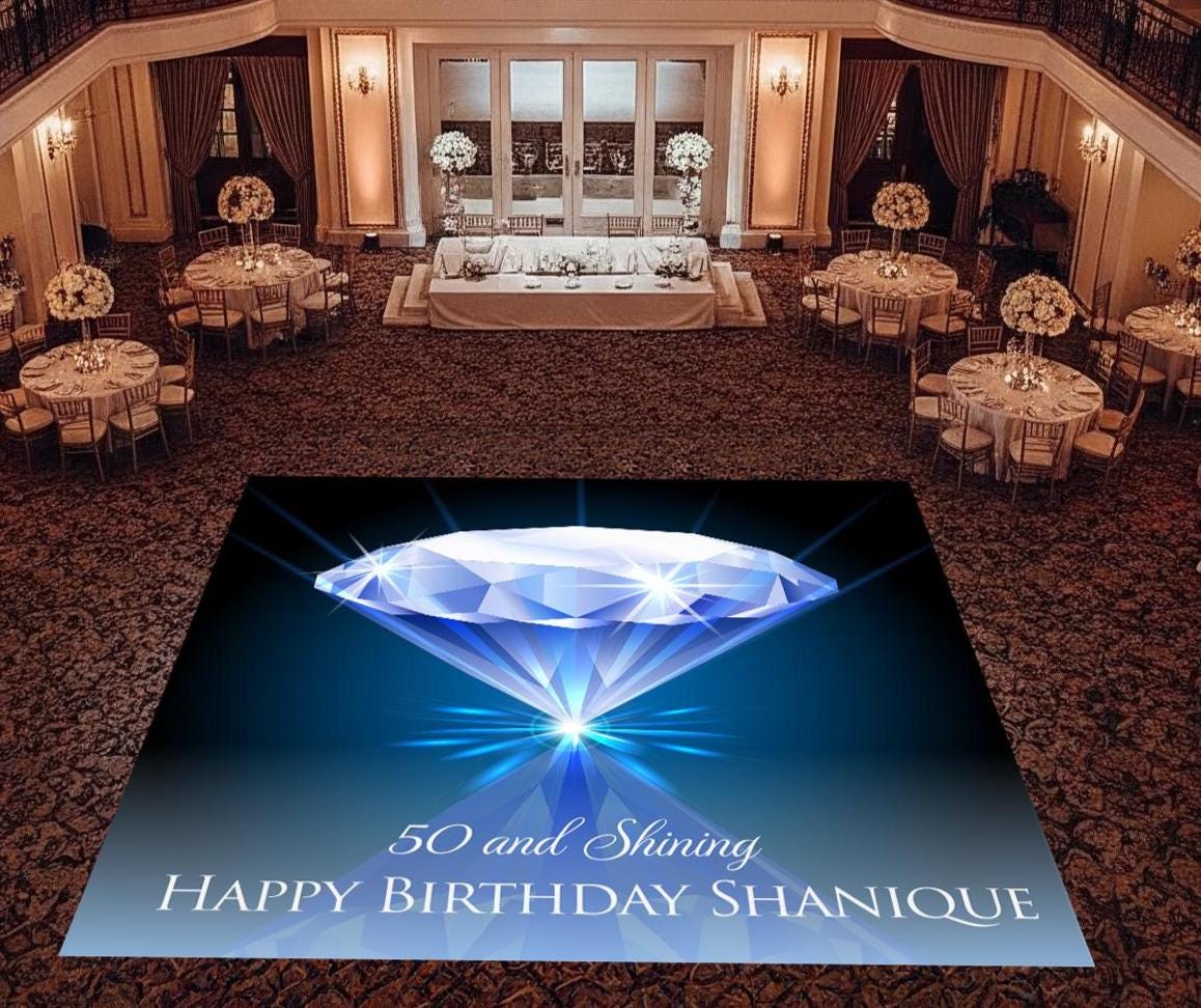 Customizable Birthday Dance Floor Wrap, Removable Vinyl