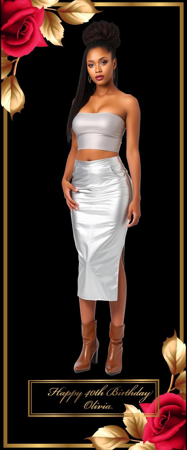 Custom Photo Birthday Retractable Banner, Elegant Party Welcome Sign (33"x80")