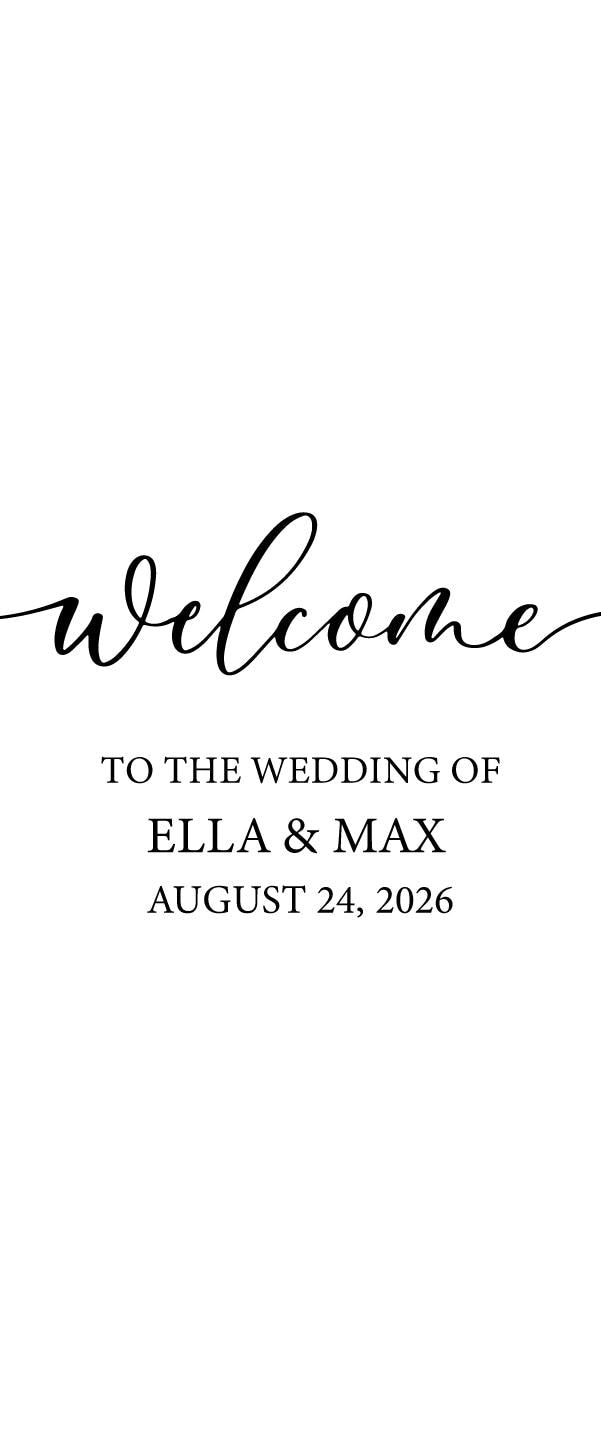 Custom Photo Retractable Banner with Stand, Luxury Wedding Welcome Sign, Seating Chart, Elegant Party Backdrop Print (33x80)