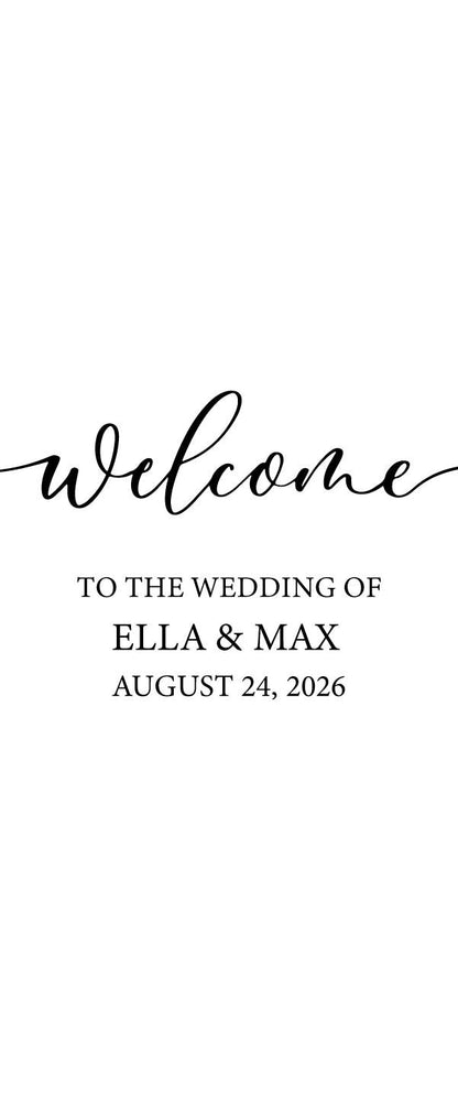Custom Photo Retractable Banner with Stand, Luxury Wedding Welcome Sign, Seating Chart, Elegant Party Backdrop Print (33x80)