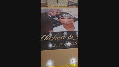 Super Unique Custom Wedding Photo Portrait Dance Floor Wrap Design. Removable Vinyl. Floor Wrap Print to cover the dancefloor. Wedding logo